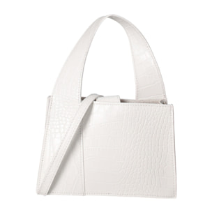 Borsa a mano da donna - Modello False - Vera pelle effetto cocco - 21.0 x 14.0 x 8.0 cm