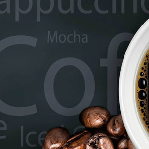 Affiche encadrée tasse de café grains Affiche + cadre en métal - Noir