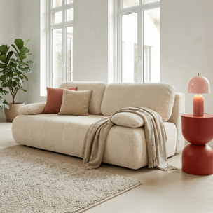 Canapé convertible 3 places avec coffre en velours côtelé - GEMMA