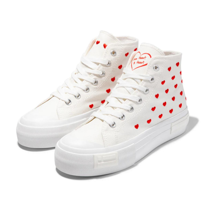 Zapatillas Altas Mujer One Way High From Heart Blanco D.Franklin