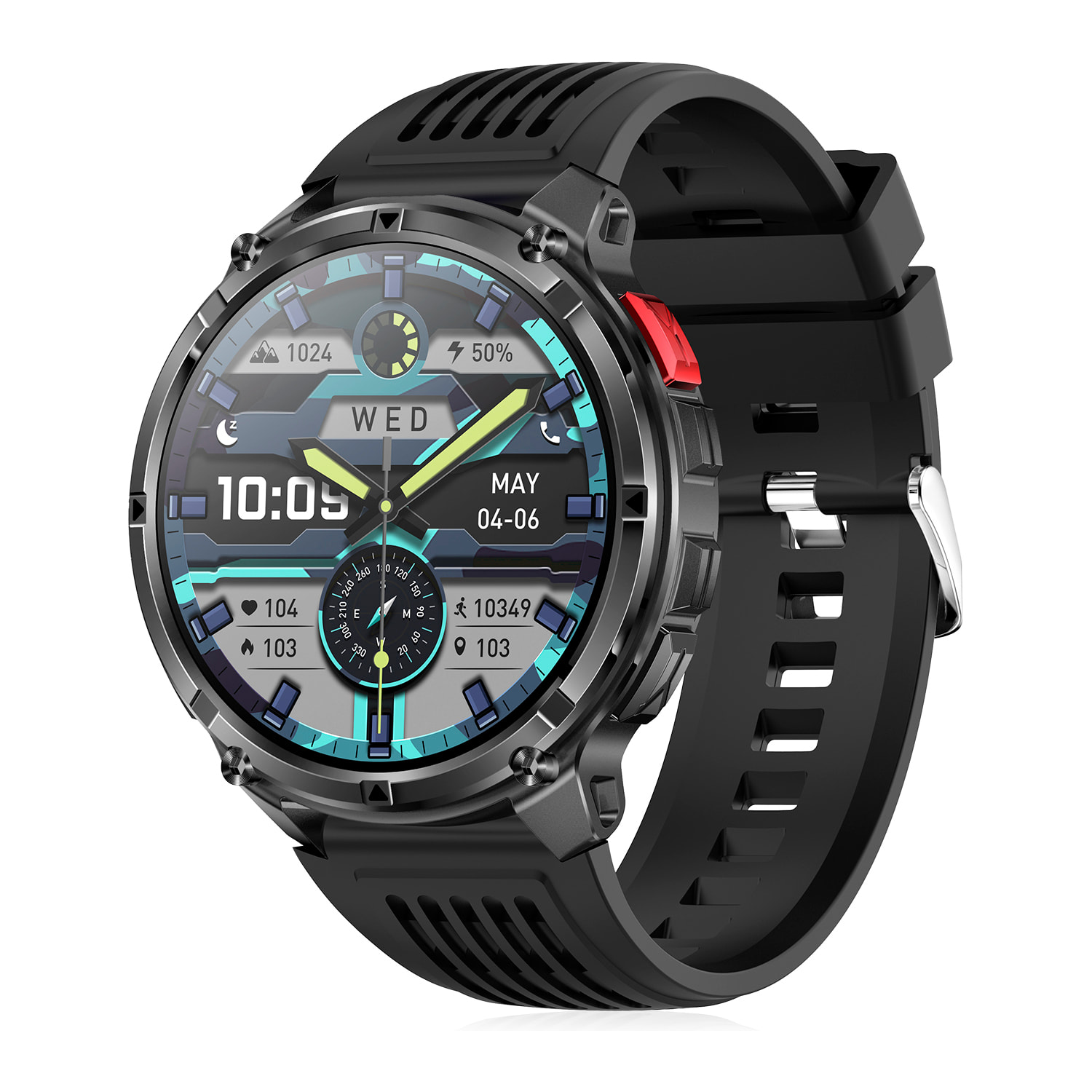 Smartwatch QS35 con IA, más de 100 modos deportivos. Batería larga duración con 1100mAh y linterna.