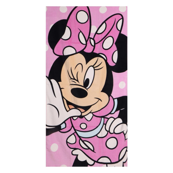 Toalla Microfibra de Minnie - 70x140x1 cm - Color:Rosa