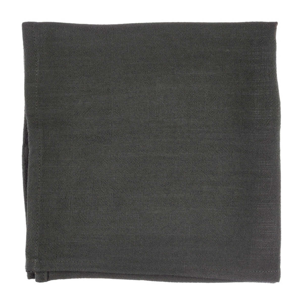 Serviette de table - 6 pièces - Lin et coton gris anthracite