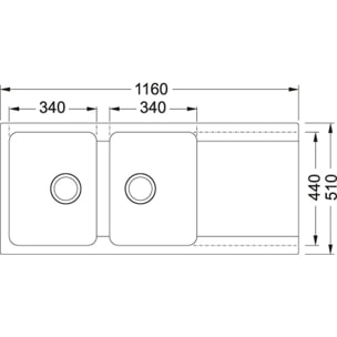 Kit évier Orion OID 621, double bac, Carbone + Mitigeur Pola, col de cygne, Chrome (114.0276.028-POLA)