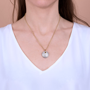 Collana Girocollo Golden con Pendente Pavé in Cubic Zirconia