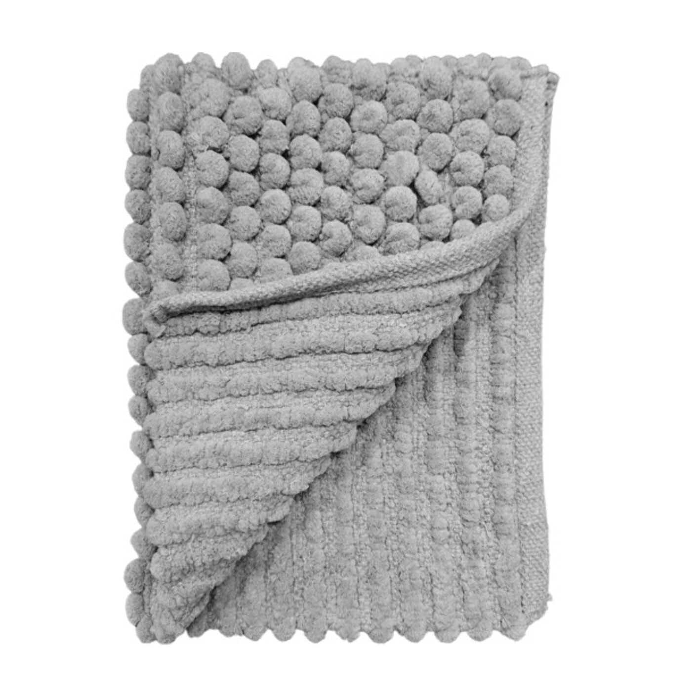 Tapis de salle de bain rectangulaire 40 x 60 cm avec pompons - 6 coloris - POP