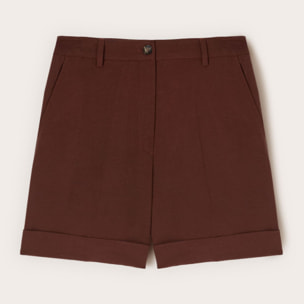 Motivi - Shorts in misto lino con risvolto - Marrone