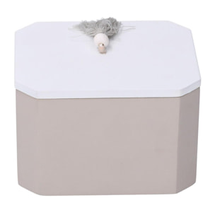 Scatola in legno bianco mandala rettangolare cm8x9,5h6,5