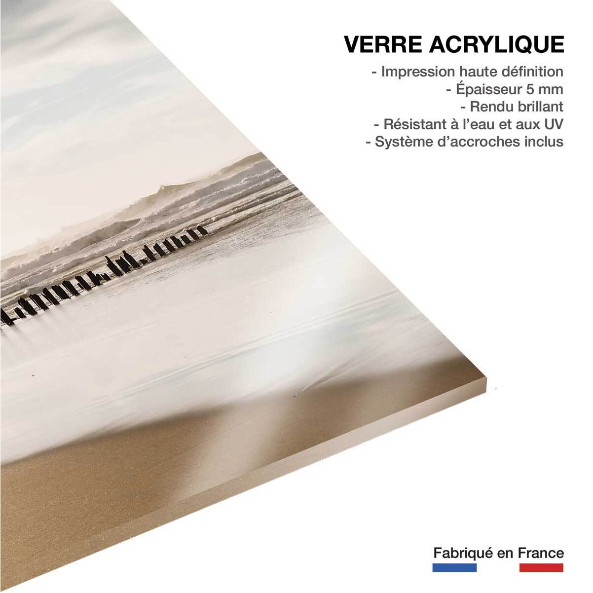 Tableau embruns et nuages à la plage Tableau plexiglas