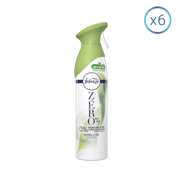 6 Sprays Desodorisant Zero% Bambou 300ml, Febreze