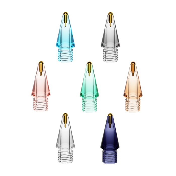 Ricambio punta in metallo per Pencil iPad generazione 1 e 2. Trasparente. Colori casuali.