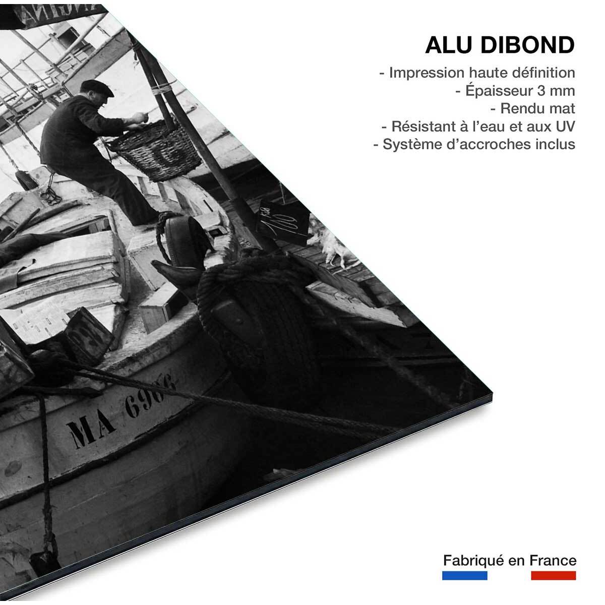 Photo ancienne de Marseille - Le marché aux poissons Tableau alu Dibond