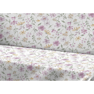 Telo Arredo Copritutto Grand Foulard Copridivano Copriletto 100% Cotone Disegno Primavera Rosa