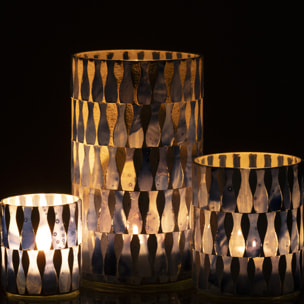 J-Line Chandelier - verre - bleu/blanc - large