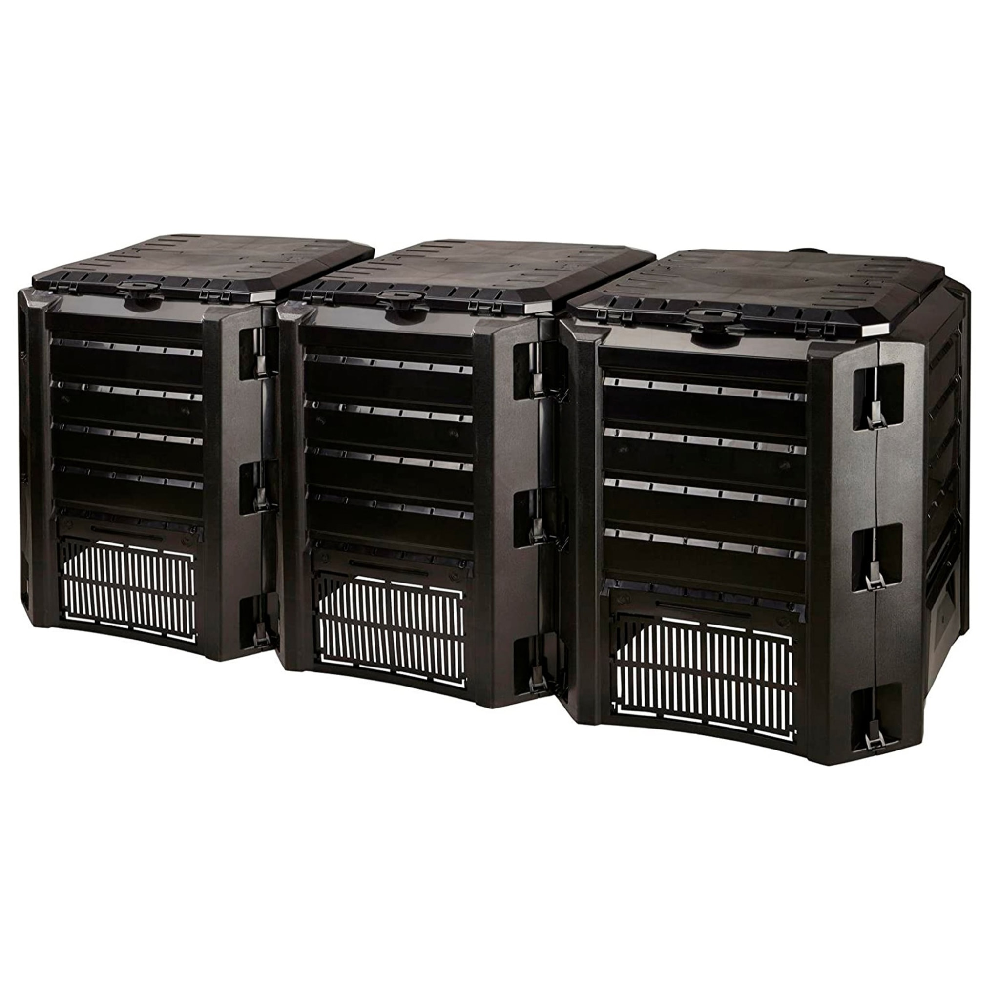 Compostador 1200 l prosperplast compogreen module de plástico en color negro, 82,6 (alto) x 198 (ancho) x 71,9 (profundo) cms
