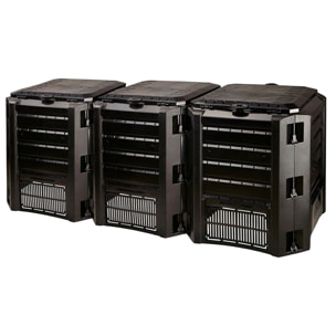 Compostador 1200 l prosperplast compogreen module de plástico en color negro, 82,6 (alto) x 198 (ancho) x 71,9 (profundo) cms