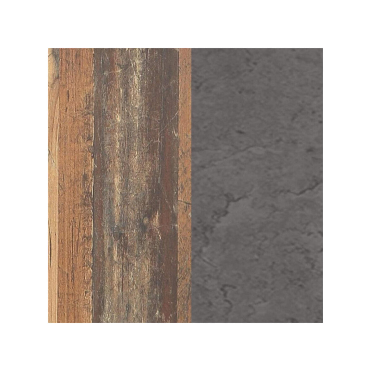 Buffet en bois effet bois vieilli et béton gris L206cm - FRED