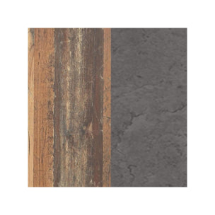 Buffet en bois effet bois vieilli et béton gris L206cm - FRED