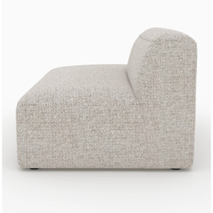 Méridienne dossier à droite pour canapé modulable en tissu beige - Hestia