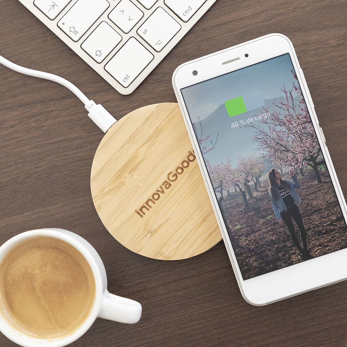 Caricabatterie Senza Fili in Bambù Wirber InnovaGoods