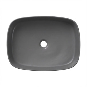 Vasque à poser rectangulaire 50 x 37,5 x 13,5 cm sans trop-plein gris mat PixL (CEPX4937GRM)