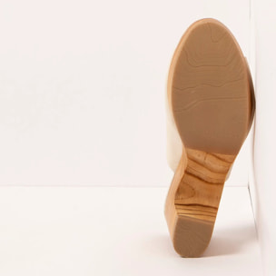 Sandalias con tacón S3274 NAPPA CREAM/ ST.LAURENT SANDAL color Cream