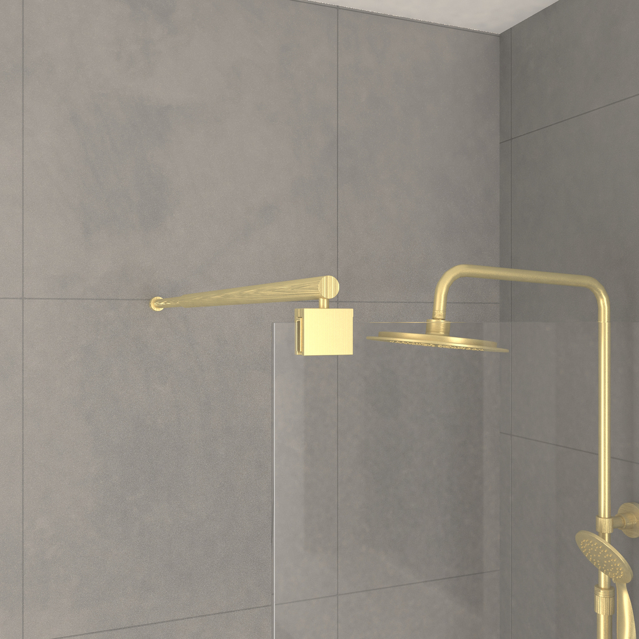 Paroi de Douche 80x200cm Verre Transparent - Barre de Fixation Extensible et Profil Or Brossé