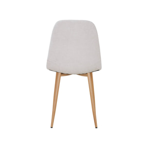 Chaise décor bois et tissu (lot de 4) VERA