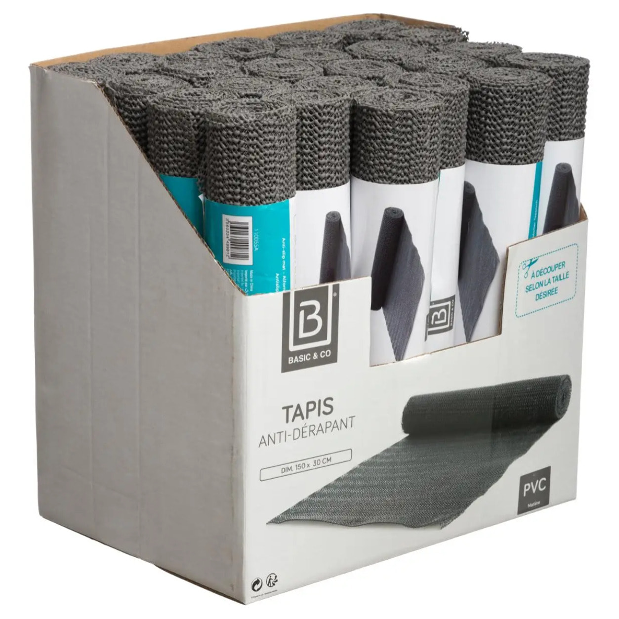 Tapis anti-dérapant 30x150cm Gris