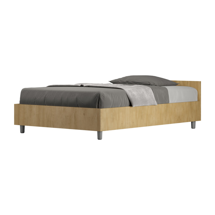 Letto una piazza e mezza senza rete 120x200 quercia Nuamo