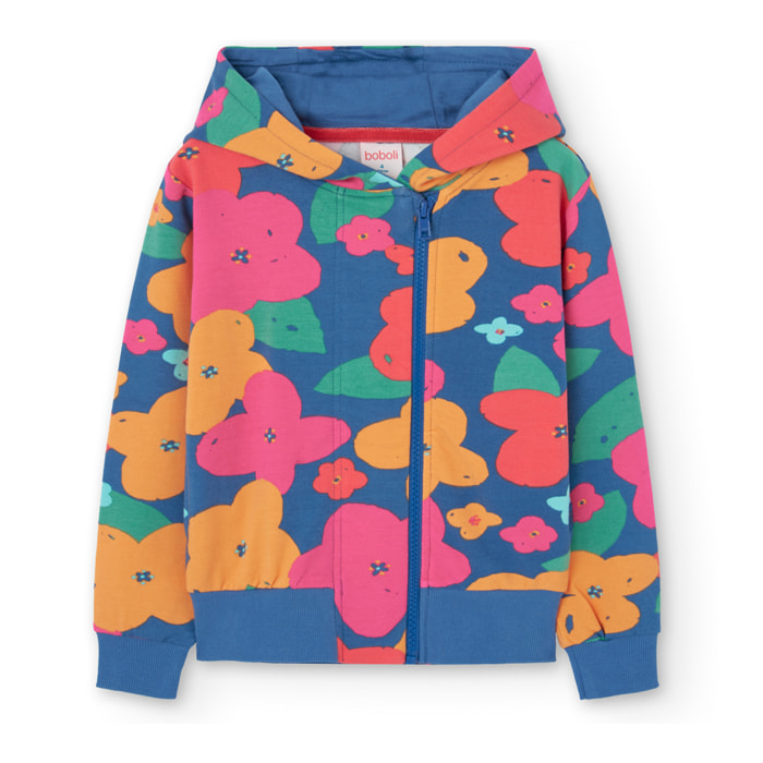Chaqueta felpa flores de niña -BCI