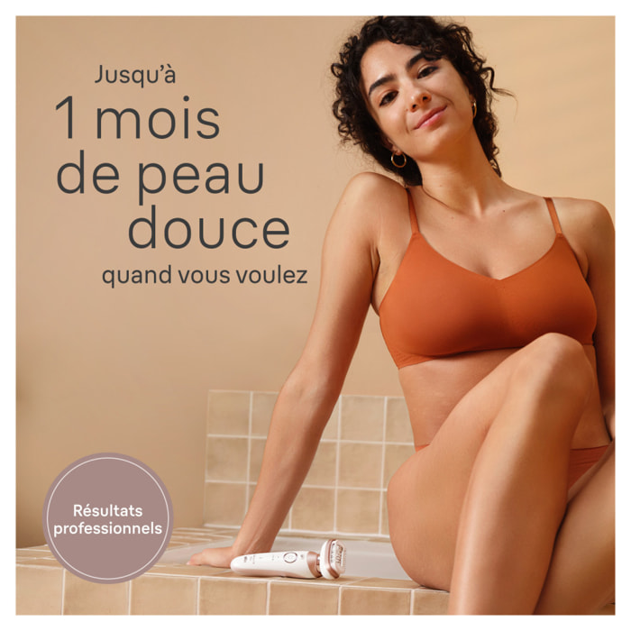 Braun Épilateur Silk-épil 9 Flex - Avec Tête De Rasoir Pour Femmes, Sabot Tondeuse, Brosse Exfoliante et Mini-Rasoir Visage