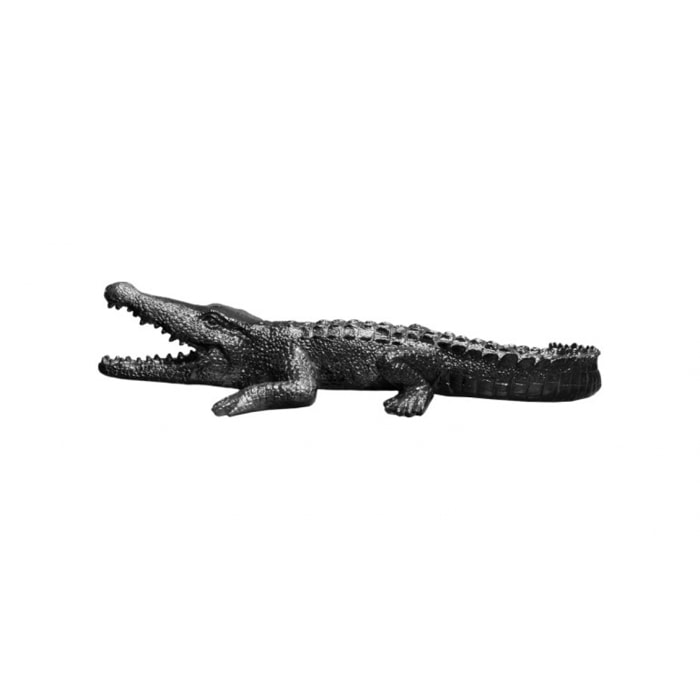 Statuette crocodile gris anthracite en résiné H15cm - CROCO