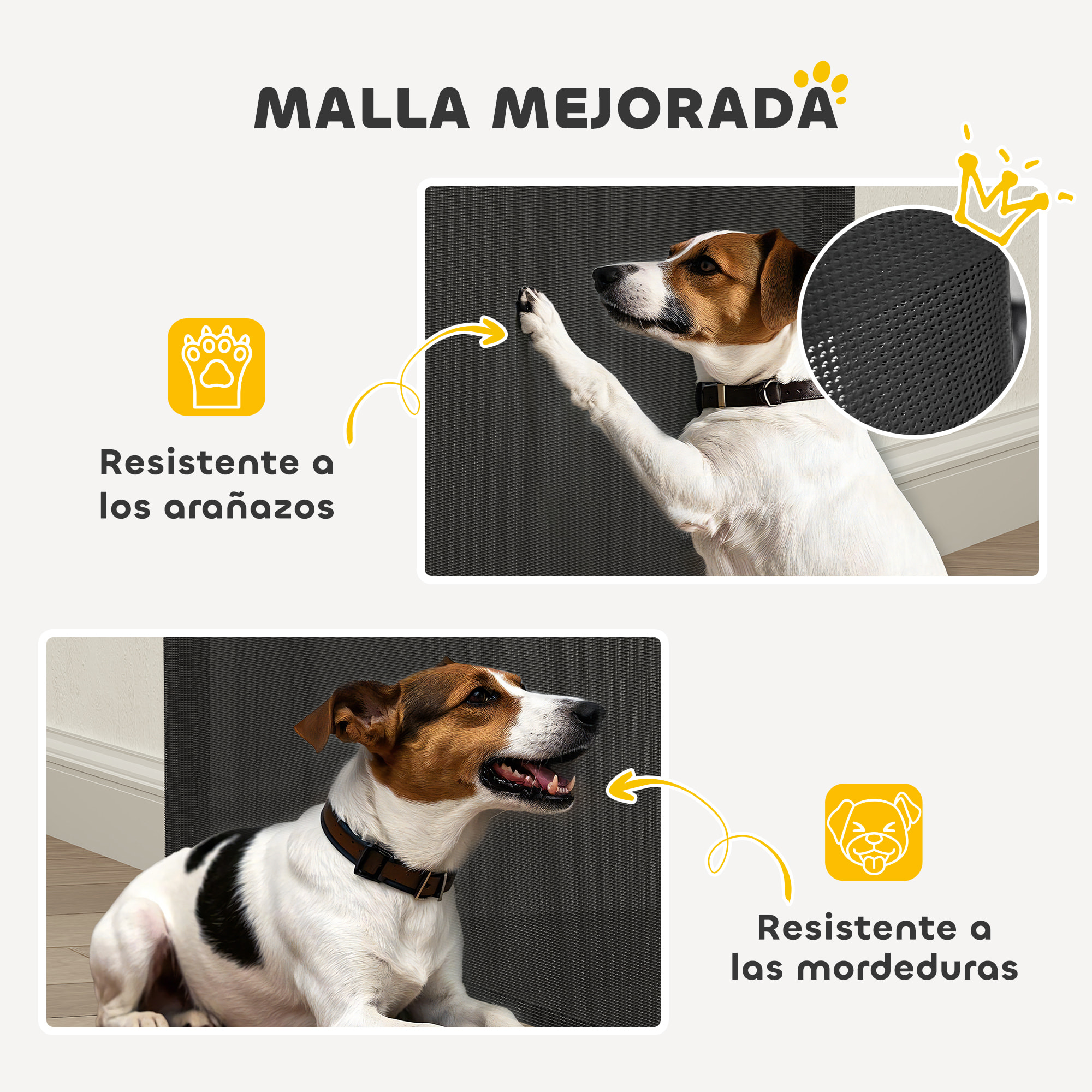 Barrera para Perros Retráctil 0-144 cm Puerta para Perros Pequeños Extensible Barrera de Seguridad para Mascotas con Interruptor de Cierre para Escaleras Puertas Pasillos