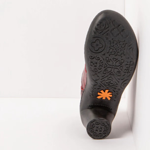 Botines con tacón 1453 MULTI LEATHER RED-BLACK/ ALFAMA color Red-black