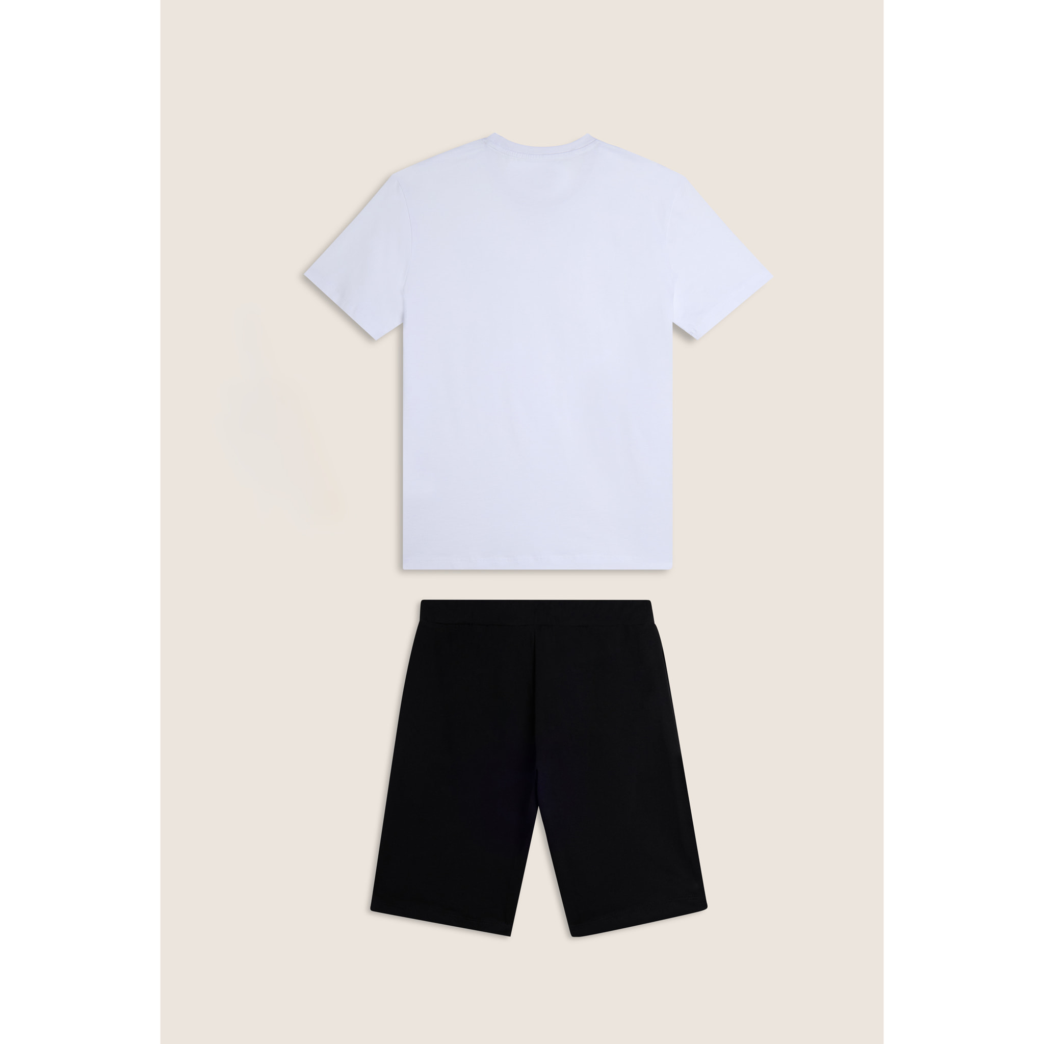 Completo sportivo in cotone con t-shirt e bermuda