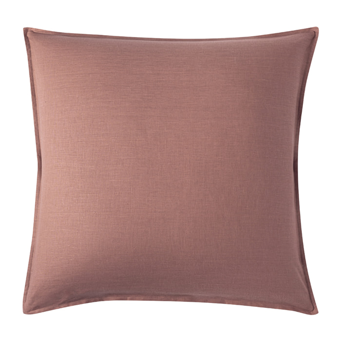 Taie d'oreiller unie en lin lavé, Made in France, NOUVELLE VAGUE , Rouge Brindille
