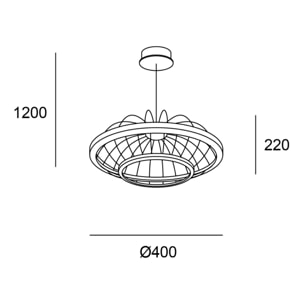 Forlight Colgante Cercle LED 22W Blanco Neutro - 4000K Negro para Interior de Techo en Comedor, Salón, Cocina