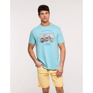 Camiseta Manga Corta Turquesa - Hunnam