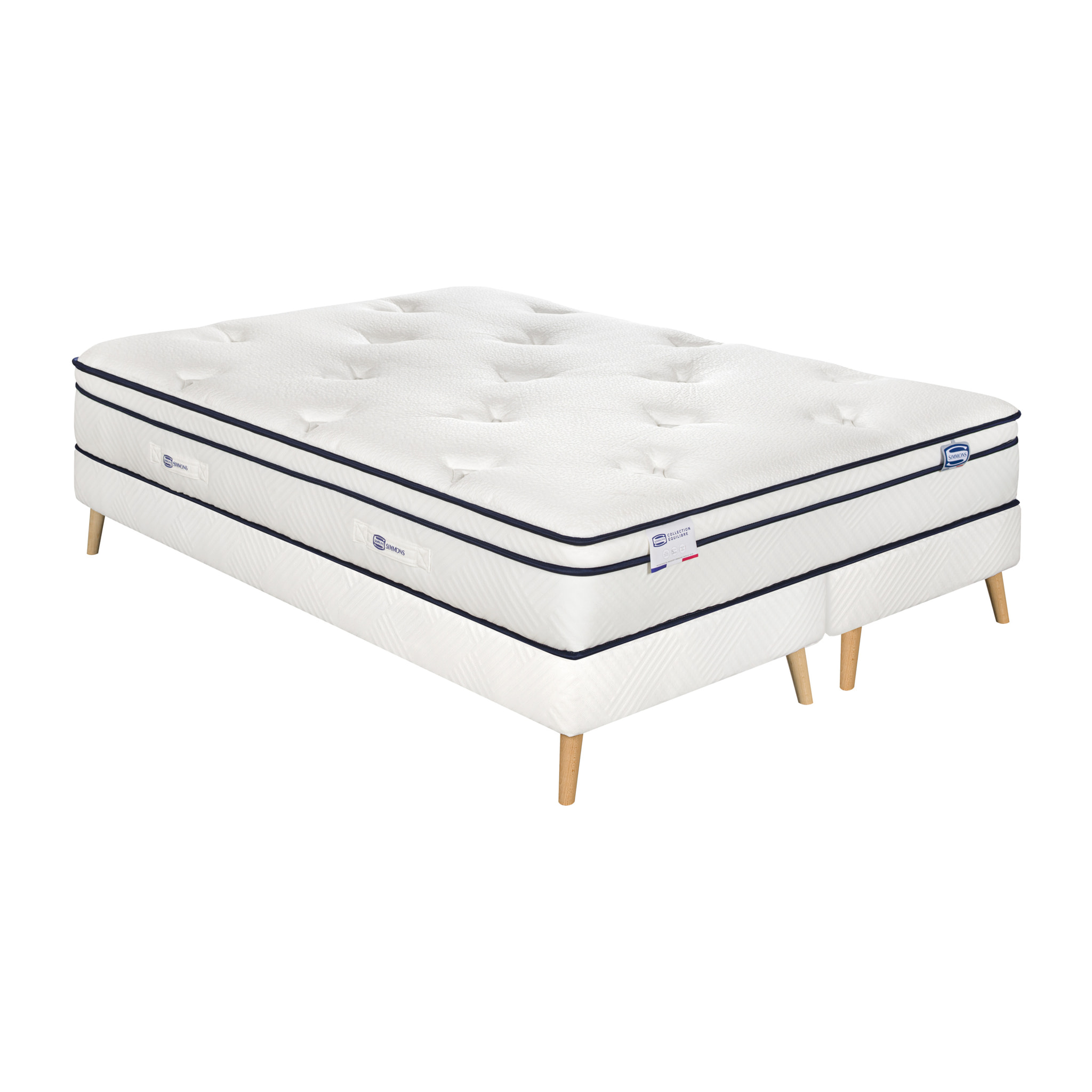 Ensemble L'INEGALE, matelas Hybride , ferme, H27 + 2 sommiers