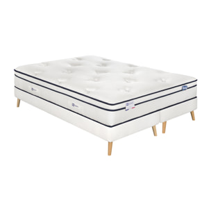 Ensemble L'INEGALE, matelas Hybride , ferme, H27 + 2 sommiers