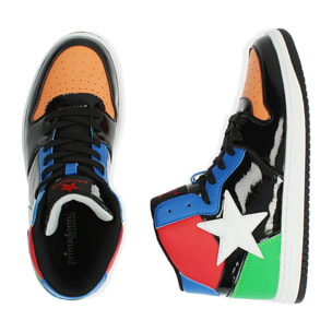 Sneakers in vernice multicolor