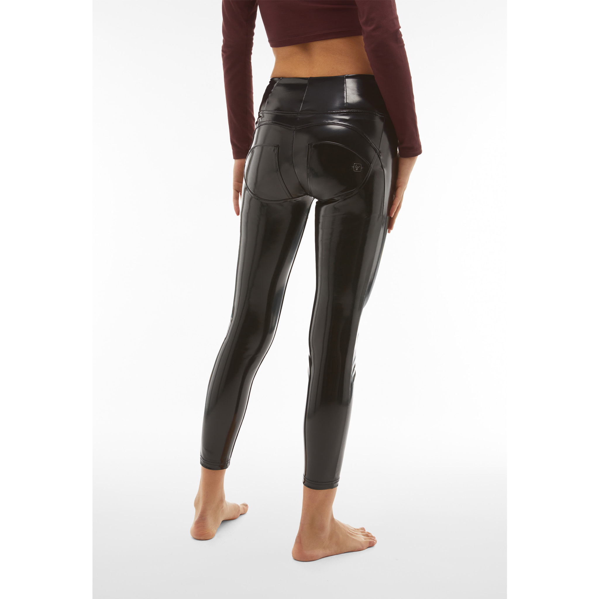 Pantaloni push up WR.UP® superskinny 7/8 vita alta in latex