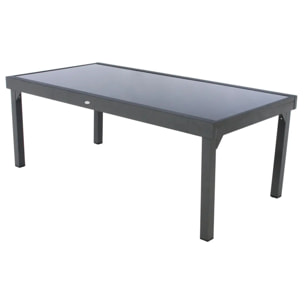 Table de jardin extensible "Piazza" anthracite & graphite 12 places en aluminium traité époxy