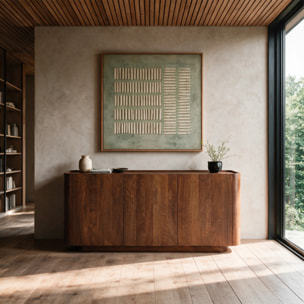 Buffet en bois de manguier finition noyer - Aldo