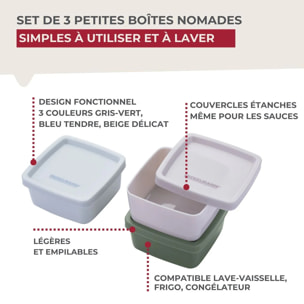 Lot de 4 sets de 3 boîtes carrées à sauce ou épices Fackelmann Storage