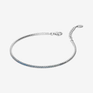 Bracciale Tennis con Cubic Zirconia Blu 1.5mm