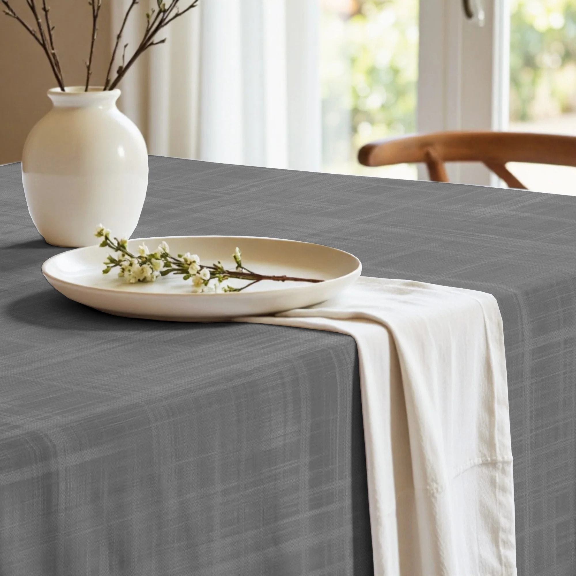 Nappe en résine anti-taches Gris Sombre