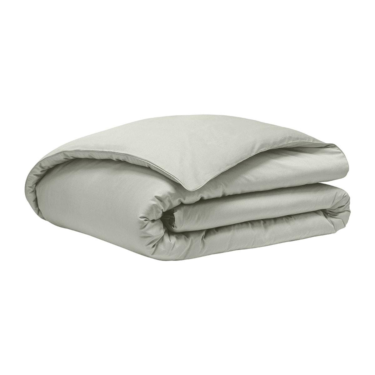 Parure de lit unie en satin de coton bio, taies rectangles, TEOPHILE, Vert tilleul