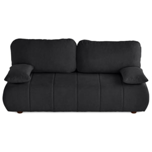 Harper - canapé 3 places convertible avec coffre en tissu texturé - Noir